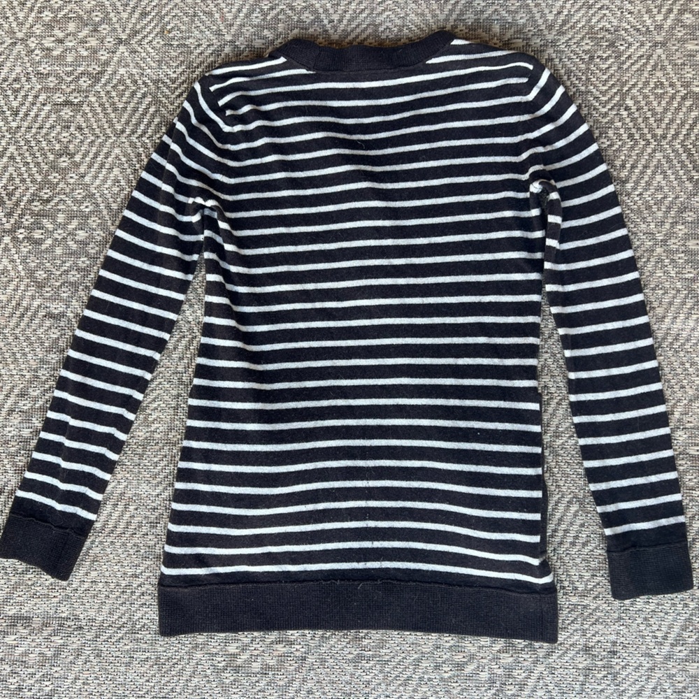 Tory Burch Brown Tan Cream Striped Wool‎ Cashmere Sweater Womens XS - Picture 7 of 7
